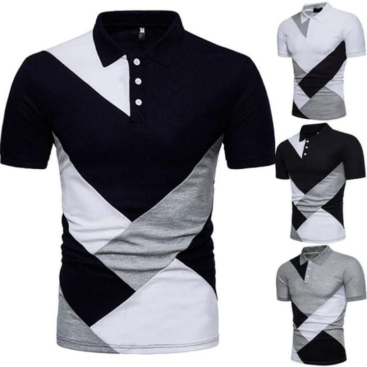 โปโลชายเสื้อเชิ้ตแขนสั้นdesignerเสื้อยืดธรรมดาtee-golfเสื้อลำลองร้อน