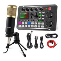 F998 Sound Card Kit,BM-800 Microphone Kit,with Live Sound Card,Audio Mixer Condenser PC Gaming Mic,for Streaming/Games