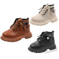 【hot sale】 ❈ C19 21-30Size Childrens Boot Girl Martin Boots for Kids Boy Soft Sole Leather Boots