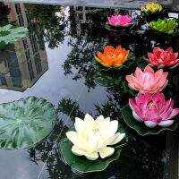 3 ชิ้นผสมสีดอกไม้ประดิษฐ์ดอกบัวลอยเหมือนจริง Water Lily Micro Landscape สำหรับงานแต่งงาน Pond Garden พืชปลอม Decor-GFGNH MALL