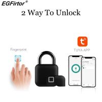 【YF】 Tuya Smart Fingerprint Bluetooth Waterproof Padlock Cabinet Lock Dormitory Anti-Theft USB Rechargeable