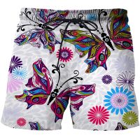 2023 Cartoon butterfly 3D print Shorts for Men Summer Fast-drying Beach Trousers Casual Sports Short Pants Clothing Mens clothes