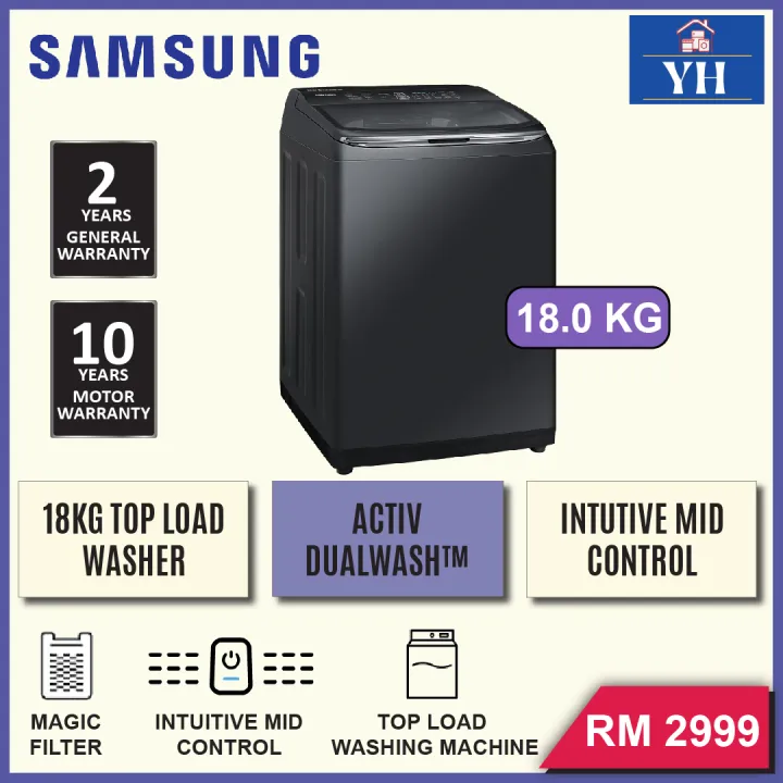Samsung 18KG Digital Inverter with Activ dualwash™ Top Load Automatic