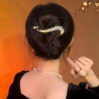 【hot】✐☾  New Delicate Twist Hair Card Frog Buckle A Word Clip Korean Version Of The Ponytail Side Back  Headdress