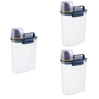 3X Powder Storage Box Plastic Kitchen Rice Storage Bin Rice Grains Container Laundry Powder Detergent Case