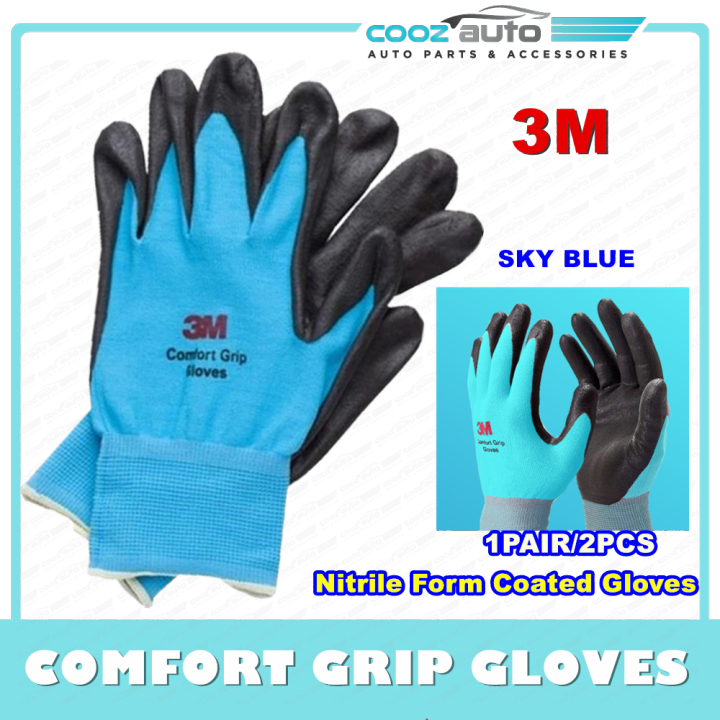 100 pairs] 3M Comfort Grip Gloves Nitrile Foam Coated Sports Work Gloves  Gray