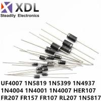 50PCS 1N5817 1N5819 1N5399 1N4937 1N4004 Schottky Rectifier Diode 1N4001 1N4007 UF4007 HER107 FR207 FR157 FR107 RL207 DO-41 4.9 WATTY Electronics