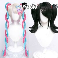 Needy Girl Overdose Cosplay Wig Game Needy Girl Overdose Cosplay HSIU Black Short Hair And Colorful Braids Long Hair