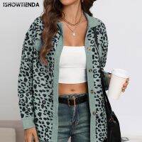 ✈27bf6658 Casaco Estampado Leopardo Feminino Manga Comprida Botão Casaco เสื้อลำลอง Senhoras Elegantes Slim Curto Jaquetas De Outono Moda