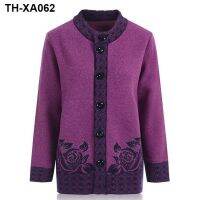 ■✘ The elderly the spring and autumn outfit sweater plus-size add fertilizer wool cardigan grandma loose women