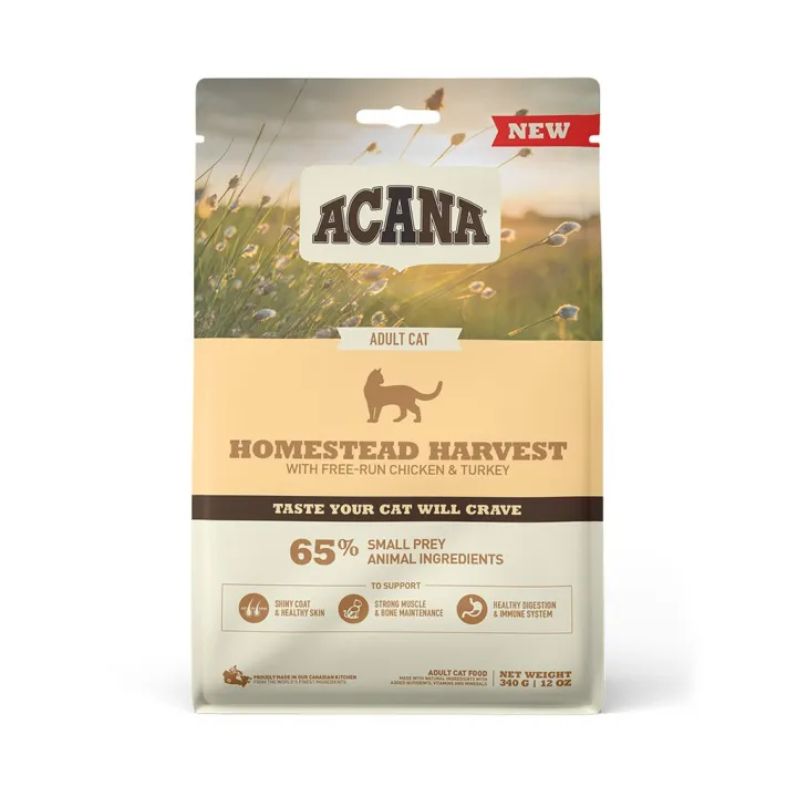 ACANA CAT DRY FOOD 340G (HOMESTEAD HARVEST, BOUNTIFUL CATCH, & INDOOR