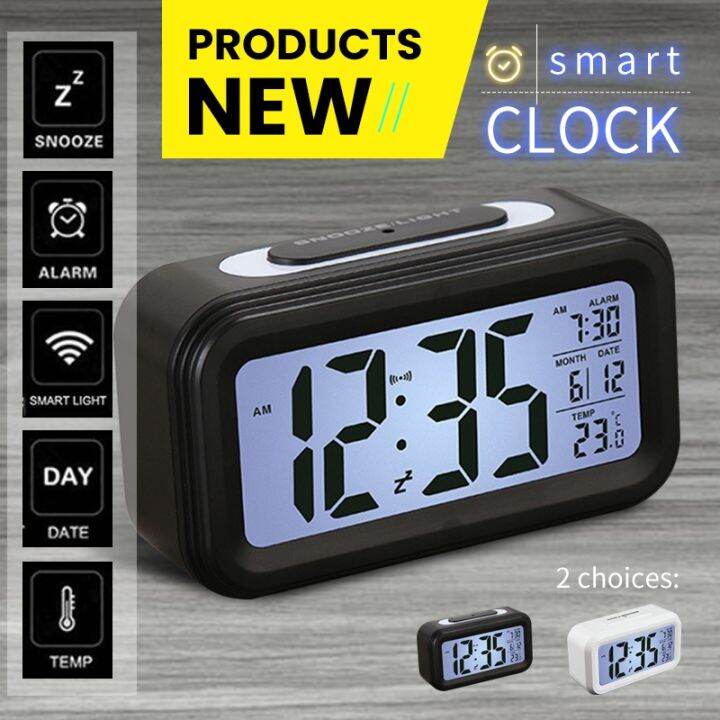 Free battery】LCD Alarm Clock Backlight With Calendar Table Lazada PH
