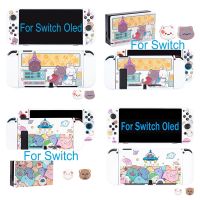 Monster Cat Hard Case TV Dock Crystal Shell for Nintendo Switch Oled NS Joy Con TPU Soft Cover Protector Thumb Stick Grip Cap