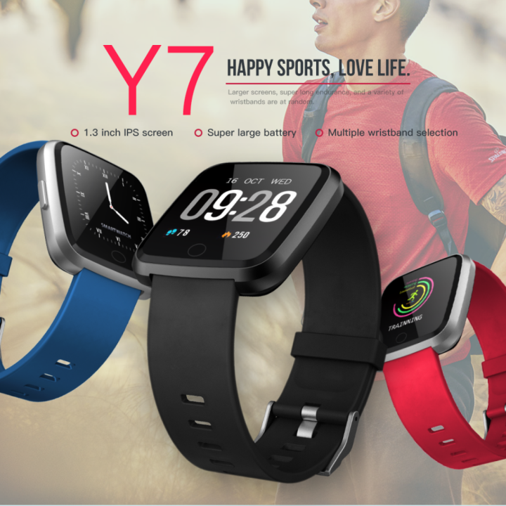 สมาร์ทวอชสายโลหะตัวล็อกชนิดแม่เหล็กsmartwatchจอสี-รุ่น-y7ทัชสกรีนขนาด-1-4นิ้ว-ภาษาไทย-แช่น้ำได้-รองรับมือถือได้-ดีไซน์สวยงามโฉบเฉี่ยว