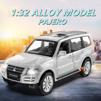 1:32 Mitsubishi PAJERO Alloy Car Model Diecasts Metal Toy Vehicles Car Model Simulation Sound and Light Collection Kids Toy Gift Die-Cast Vehicles
