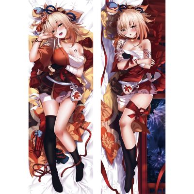 ปลอกหมอนคอสเพลย์ การ์ตูนอนิเมะ Genshin Impact Yoimiya Frolicking Flames Dakimakura ขนาด 60x180 ซม.