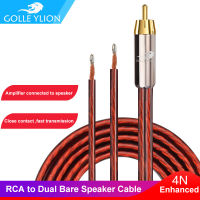 GOLLEY LION ลำโพงทนทาน,สาย RCA ปลั๊กอะแดปเตอร์กับสายเปลือยสายสัญญาณเสียงลำโพง RCA สำหรับเครื่องขยายเสียงทีวีลำโพงสายสเตอริโออะแดปเตอร์ RCA ตัวผู้