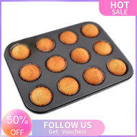 【Flash Sale】12 Cups Metal Nonstick Cupcake Baking Mold Pan Tray Tin Cakes Pudding Muffin Bun