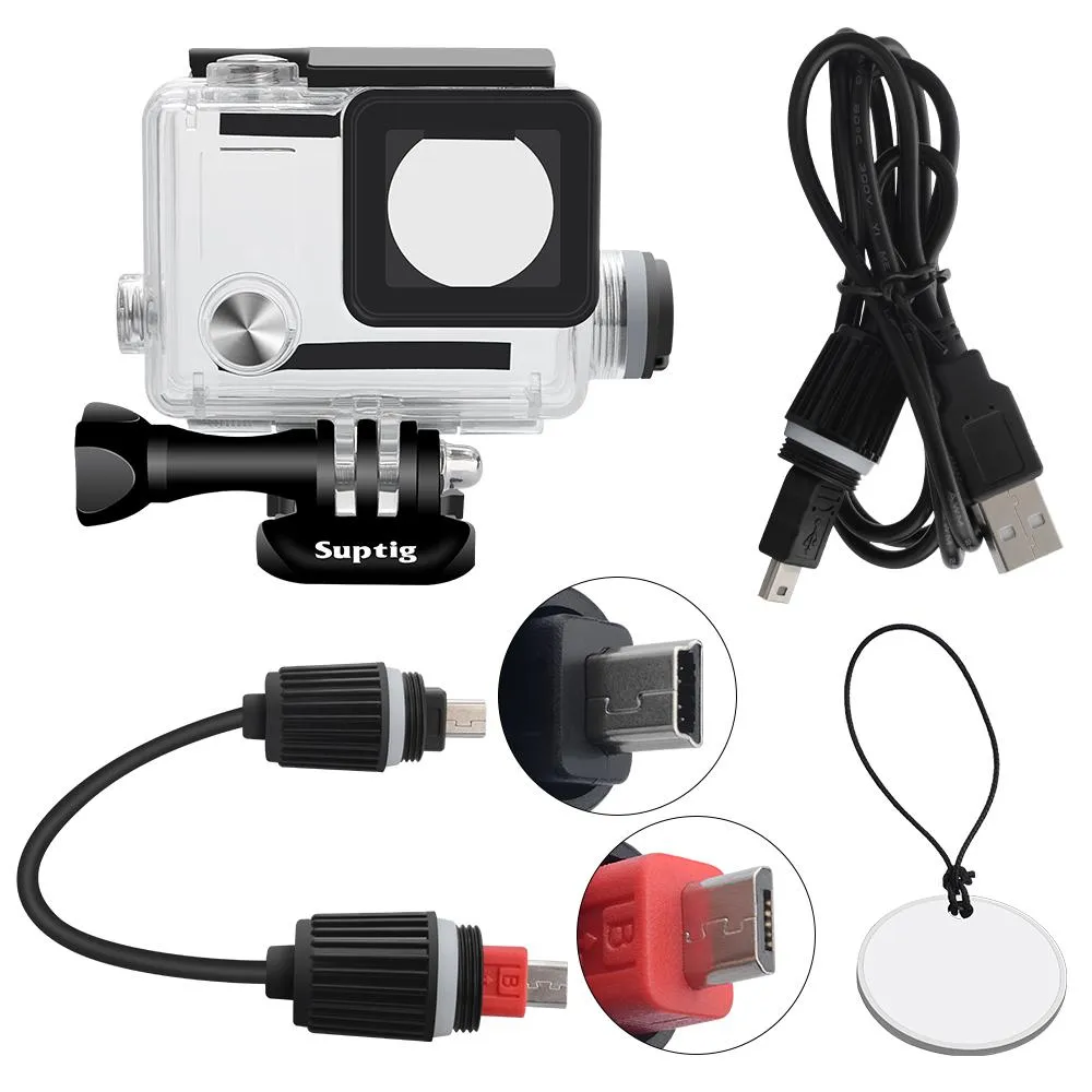 a tiempo Blanco arrastrar Charging Waterproof Case For GoPro 4 3+ 3 Underwater Charging Waterproof  Case For Go pro Hero 4/3+ Charger shell Housing Box | Lazada PH