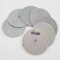 SHDIATOOL 7pcs/set 4 Professional White Diamond Wet or Dry Polishing Pads Diameter 100mm Resin Bond Sanding Discs