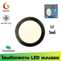 GATA โคมติดเพดาน12W รุ่น Flotte i  หน้ากลมขอบสีดำ daylight แสงขาว มอก.1955-2551