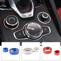 2 Pcs For Alfa Romeo Giulia Stelvio 2020 Aluminum Alloy Interior Center Control Multimedia Knob Trim