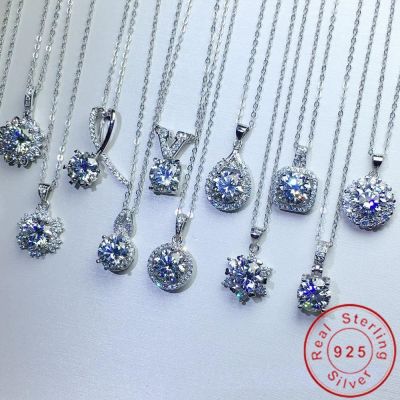 Charm 925 Sterling silver Pendant Lab Diamond Cz Party Engagement Pendants Necklaces for Women Bridal Wedding jewelry Gift