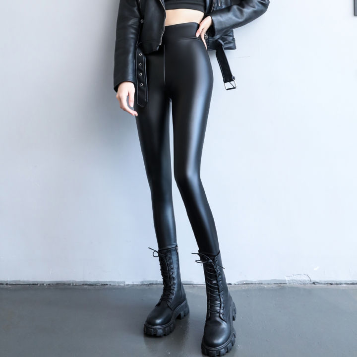 Sexy High Waisted PU Leather Tight Leather Pants Women With Tight