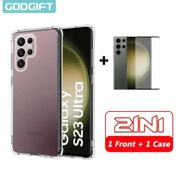 For Samsung Galaxy S23 ULTRA FE S22 S21 S20 PLUS 5G Case Cover+Tempered  Glass