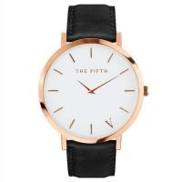 [WATCHGOD PROMO]The Fifth Super Thin Rose Gold Leather Simple Fashion Women Ladies Watch Jam Tangan Wanita Perempuan