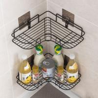 Bathroom Shelves Triangular Corner Shower Shelf Kitchen Organizer No-Drill Wall Storage Rack Shampoo Holder Bathroom Accessories