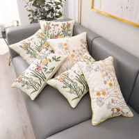 Embroidery Cushion Cover 45x45cm 30x50cm Decorative Pillow Cover for Living Room Pillow Case High Quality Floral Cushion Covers