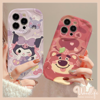 เคส Kuromi น่ารักสำหรับ Samsung A03 A14 A13 A04s A03s A04 A11 A21s A12 A02s A52 A52s A32 A31 A50 A51 M12ลายการ์ตูนหยักๆลายสตรอเบอร์รี่ Hello Kitty A23