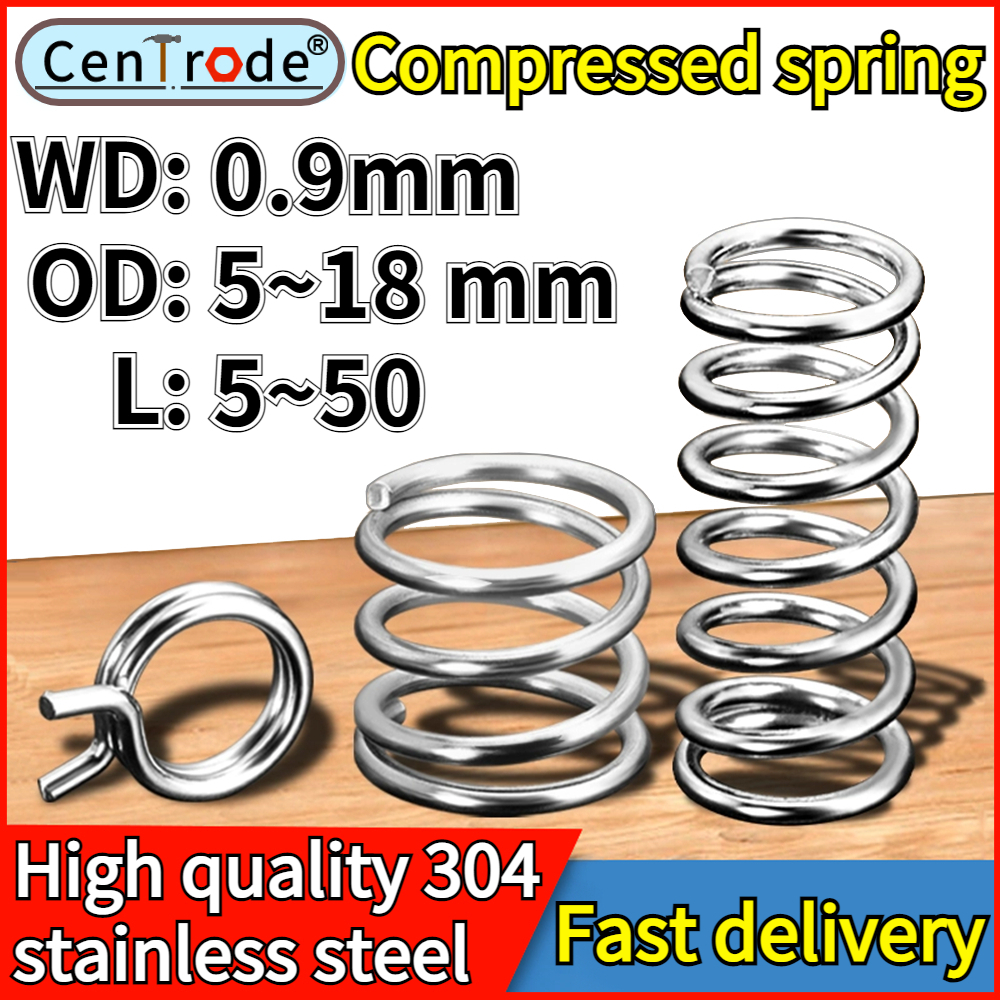 0.3mm WD 4mm OD Stainless Steel Compression Spring Compressed Pressure Springs 