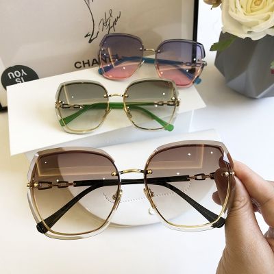 Fashion Rimless Square Sunglasses For Women 2023 Brand Designer Sun Glasses Vintage Shades Female Pink Eyewear Gafas De Sol Cycling Sunglasses