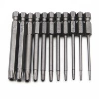 [A Practical]คลี่คลาย♘✎11ชิ้น T6-T40 100มม. ไขควงไขควง Torx แม่เหล็ก1/4ก้านหกเหลี่ยมชุดดอกสว่านป้องกันการงัดแงะดอกสว่านทรงดาว