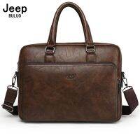 JEEP BULUO 14ในกระเป๋าเอกสารผู้ชายกระเป๋าคอมพิวเตอร์ธุรกิจพกพาสำหรับชาย Hbags หนังแตกถุงขนาดใหญ่สำนักงาน