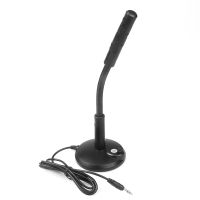 KEBIDU MINI Microphone USB Laptop Mic Stereo Audio 3.5MM Wired External Microphone With Holder for Desktop PC