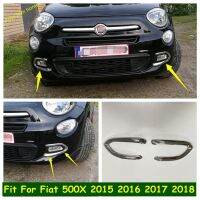 เคสโทรศํพท์ลายทางคิ้วกันชนหน้าโคมไฟหมอกเปลือกตาสำหรับ Fiat 500x-อุปกรณ์ตกแต่งรถยนต์โครเมียมด้านนอก Refit