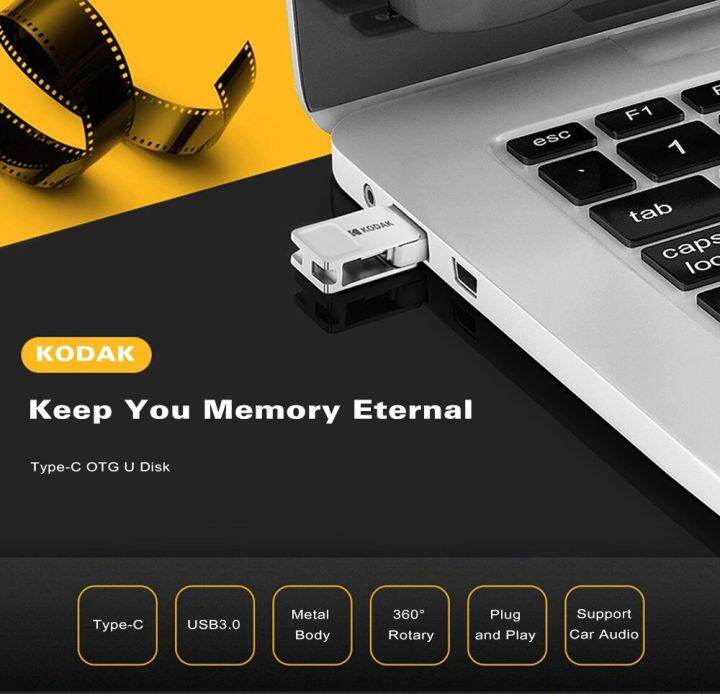 kodak-usb3-1-โลหะ-usb-flash-drive-16gb-32gb-64gb-128gb-type-c-dual-interface-memory-stick-u-ไดรฟ์ปากกา