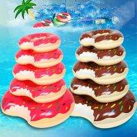 New Donut Swimming Ring Two-color PVC Inflatable Floating Ring Lifebuoy Enlarged And Thickened Crystal Swimming Ring 60-100 Size