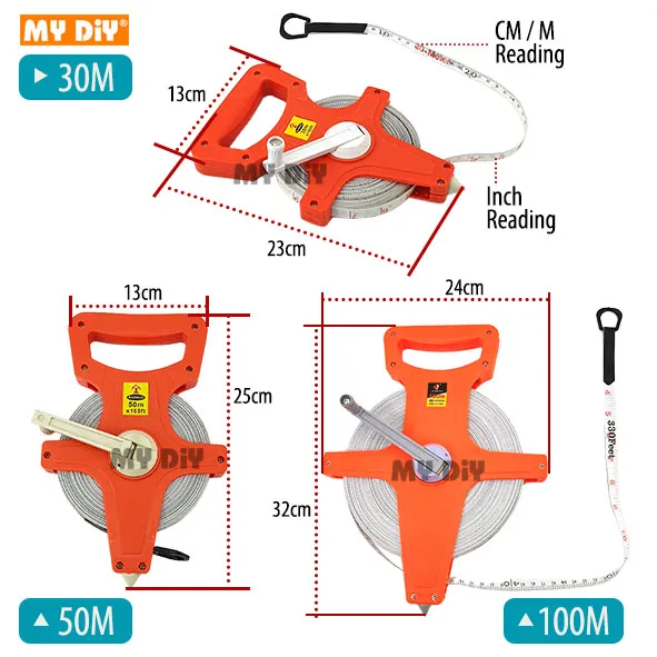 GD-12 100ft / 30m Surveyor Tape Measure