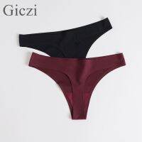 （A So Cute） Giczi ไม่มีรอยต่อหญิง Thongs ผู้หญิง39; S กางเกงขายร้อน Solid UnderwearG StringLingerie เซ็กซี่กางเกง Tanga T กลับ