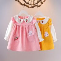 Baby dress 0-3 years old girls skirt autumn new style childrens fashionable childrens cartoon long-sleeved girl baby sweet dress