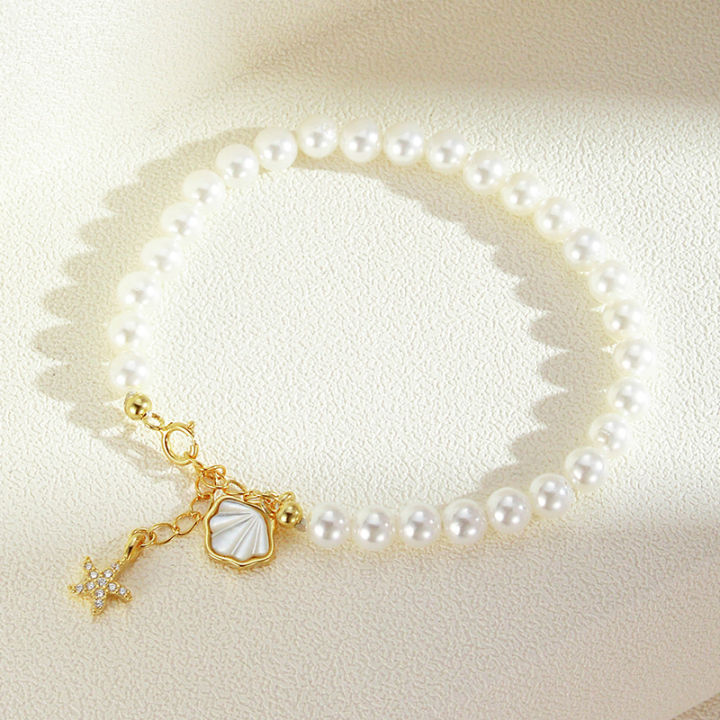 gift-girlfriend-bracelet-wear-comfortable-bracelet-freshwater-pearl-bracelet-shell-hand-decorated-freshwater-pearl-bracelet-shell-hand-decoration