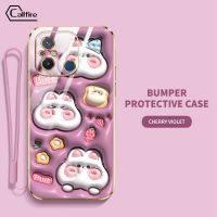 Callfire เคสใหม่สำหรับ Xiaomi POCO C55 Redmi 12C Redmi 11A Redmi 11 Prime 4G Strawberry ลายไอศกรีมขนมฟรีสายคล้องฝาครอบป้องกันเคสนิ่มเคลือบอิเล็คโทรเพลทหรูป้องกันการตกและการชนกัน