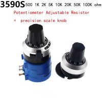 knob 3590S 3590 3590S-2 102 202 502 Multiturn Potentiometer 500 1K 2K 5K 10K 20K 50K 100K ohm Potentiometer Adjustable Resistor