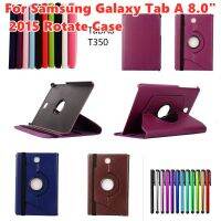 สำหรับ Samsung Galaxy Tab A 8.0แท็บ T357 "2015 SM-T350 T351 T355แท็บเล็ต8.0" 2015 SM-P350 P355แท็บเล็ต360 ° หมุนได้อัจฉริยะเป็นหนังเคสฝาพับตั้งปลอก