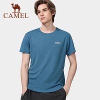 Camel เสื้อยืดผู้ชายกลางแจ้งแขนสั้นลำลองแห้งเร็วนุ่มระบายอากาศได้ดีเสื้อกีฬาวิ่ง