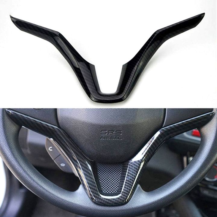 for-vezel-v-2015-2016-2017-car-steering-wheel-panel-cover-trim-garnish-carbon-fiber-sequins